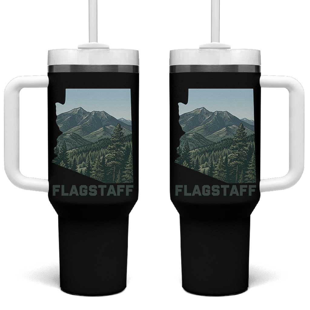 San Francisco Peaks Flagstaff Arizona Tumbler With Handle Vintage Mountain Landscape Gift