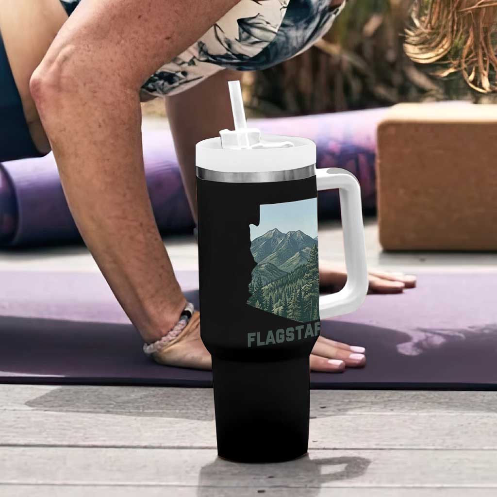 San Francisco Peaks Flagstaff Arizona Tumbler With Handle Vintage Mountain Landscape Gift