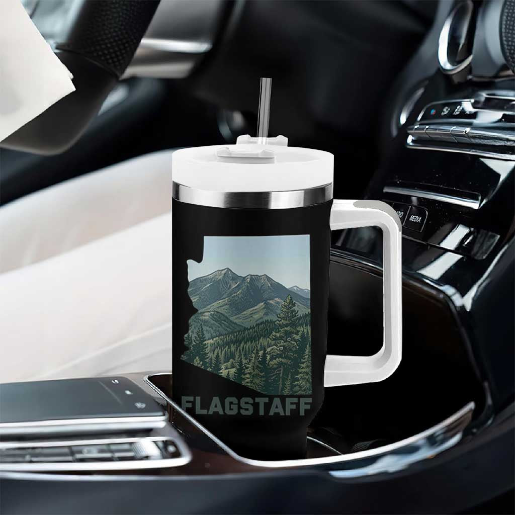 San Francisco Peaks Flagstaff Arizona Tumbler With Handle Vintage Mountain Landscape Gift