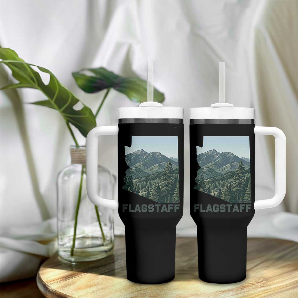 San Francisco Peaks Flagstaff Arizona Tumbler With Handle Vintage Mountain Landscape Gift