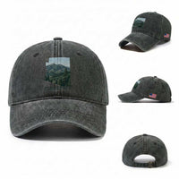 San Francisco Peaks Flagstaff Arizona Washed Cotton Baseball Cap Vintage Mountain Landscape Gift
