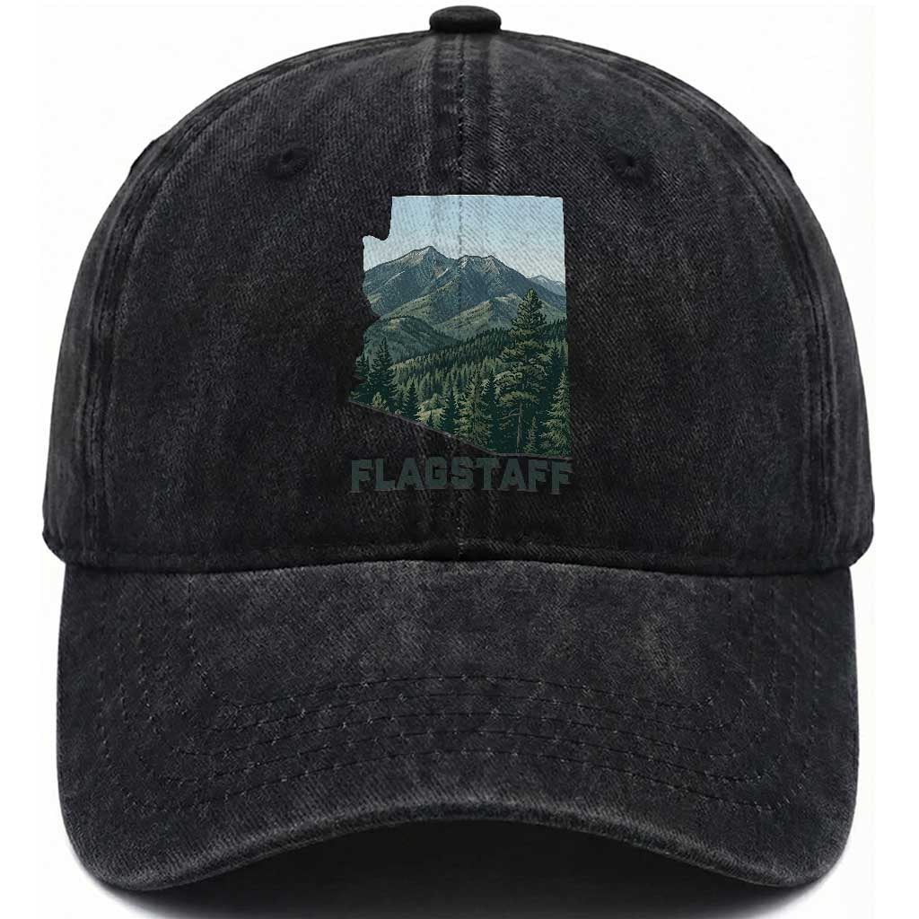 San Francisco Peaks Flagstaff Arizona Washed Cotton Baseball Cap Vintage Mountain Landscape Gift