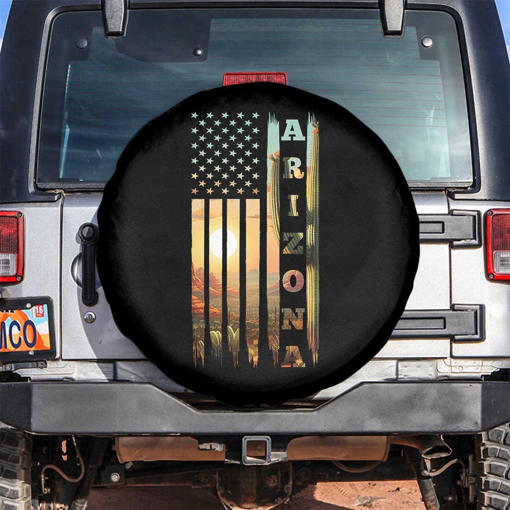 Patriotic Arizona State Flag Spare Tire Cover Southwest Landscape Gift
