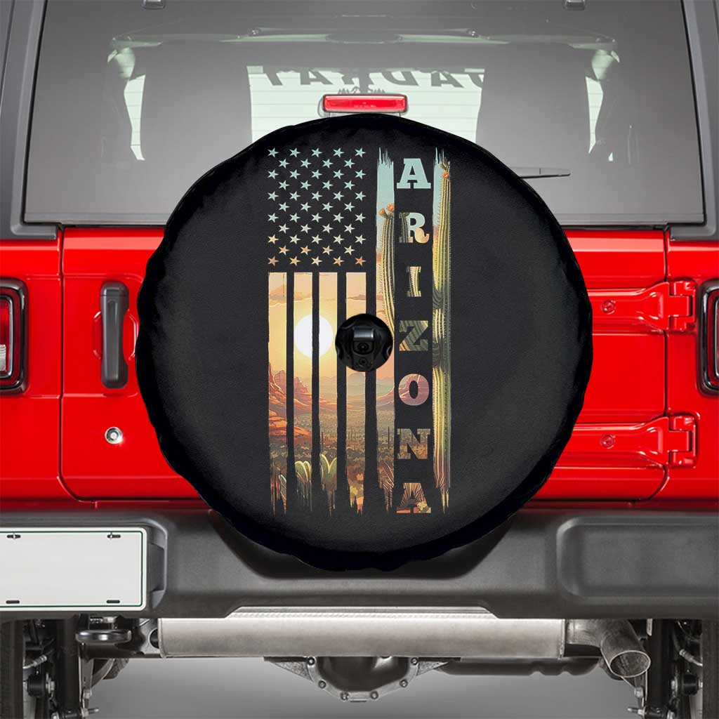 Patriotic Arizona State Flag Spare Tire Cover Southwest Landscape Gift