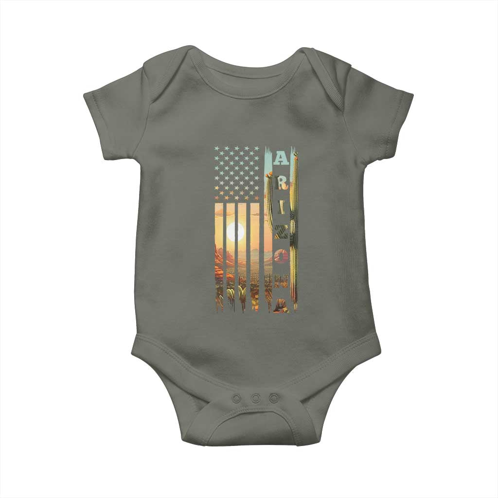 Patriotic Arizona State Flag Baby Onesie Southwest Landscape Gift