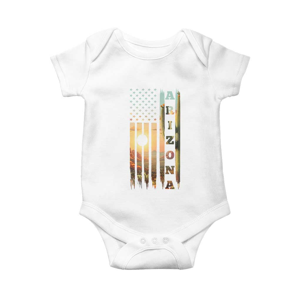 Patriotic Arizona State Flag Baby Onesie Southwest Landscape Gift