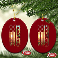 Patriotic Arizona State Flag Ceramic Ornament Southwest Landscape Gift