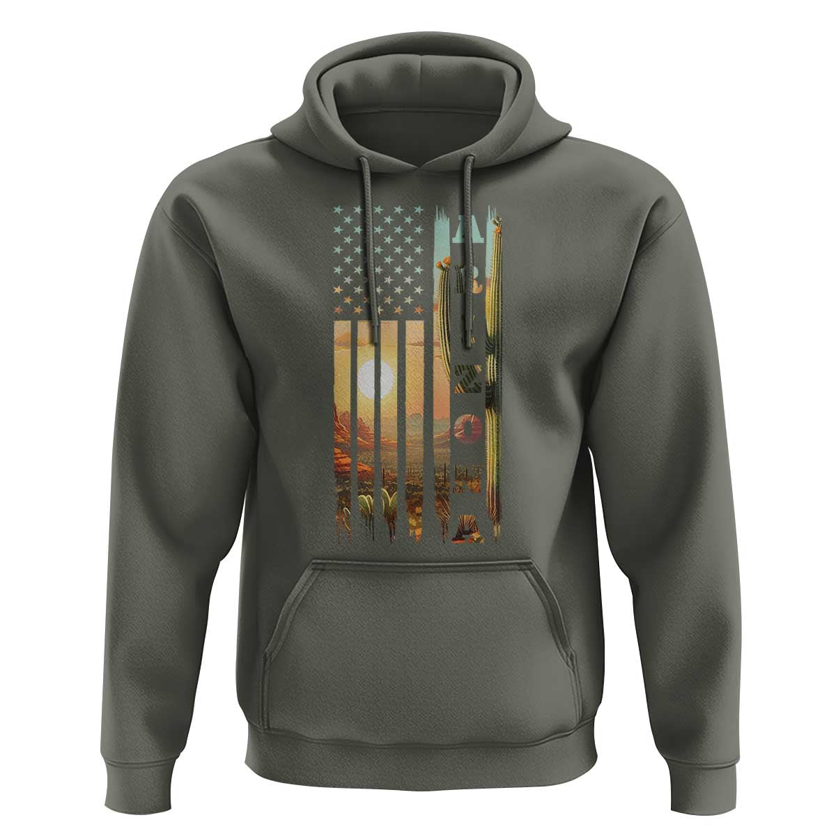 Patriotic Arizona State Flag Hoodie Southwest Landscape Gift