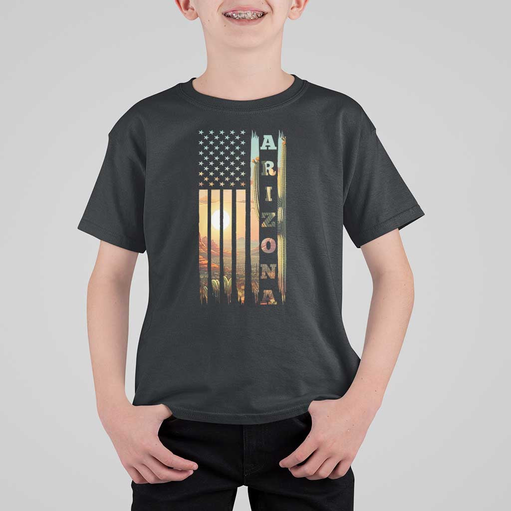 Patriotic Arizona State Flag T Shirt For Kid Southwest Landscape Gift