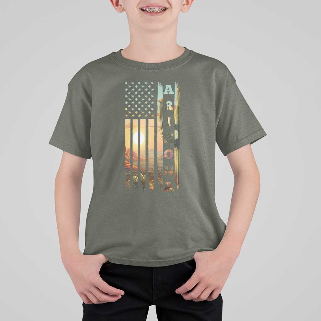 Patriotic Arizona State Flag T Shirt For Kid Southwest Landscape Gift