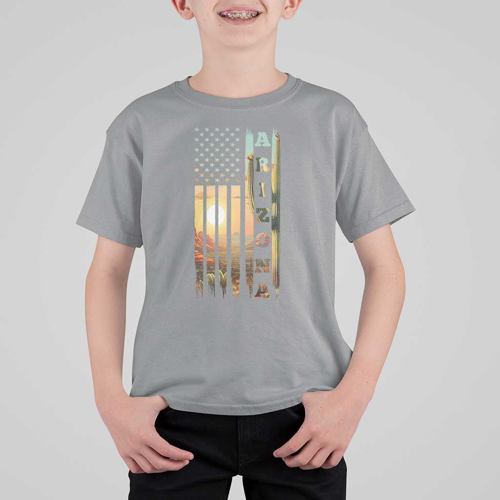 Patriotic Arizona State Flag T Shirt For Kid Southwest Landscape Gift