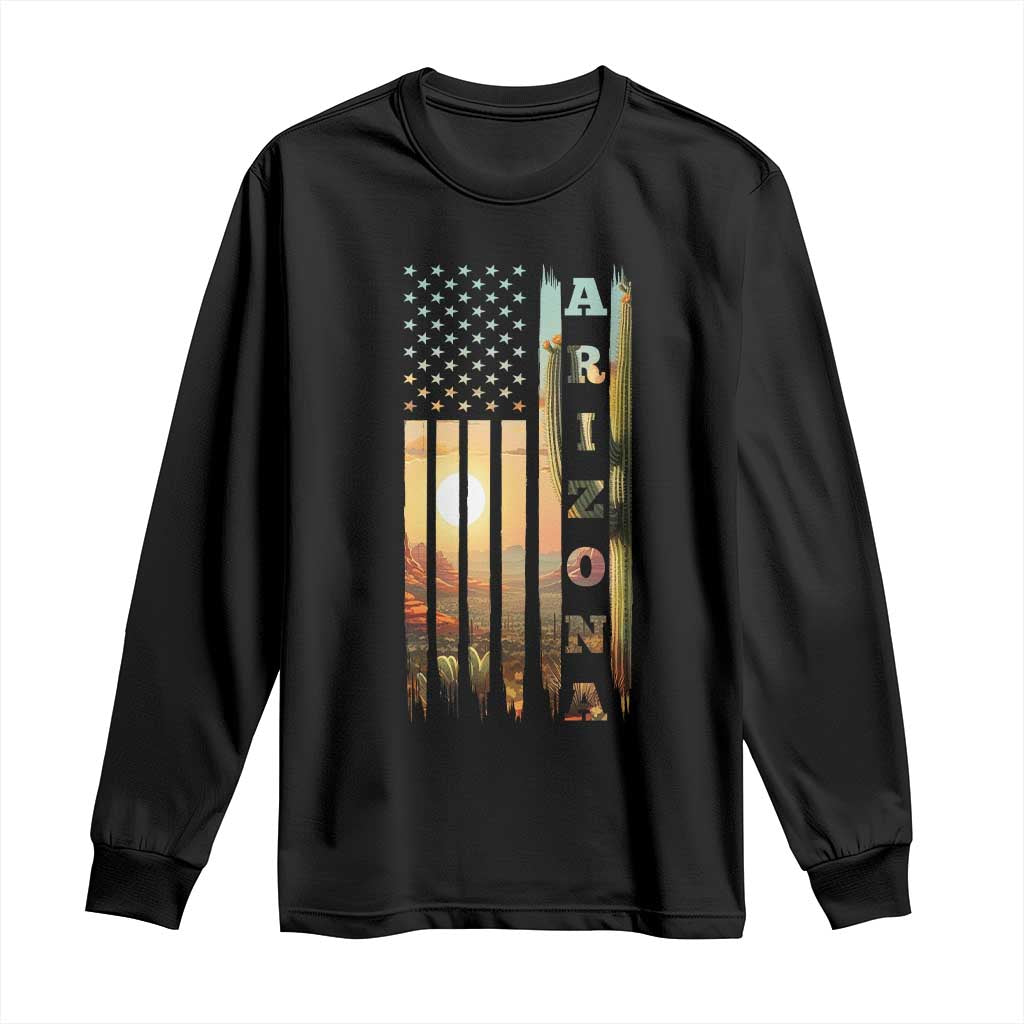 Patriotic Arizona State Flag Long Sleeve Shirt Southwest Landscape Gift