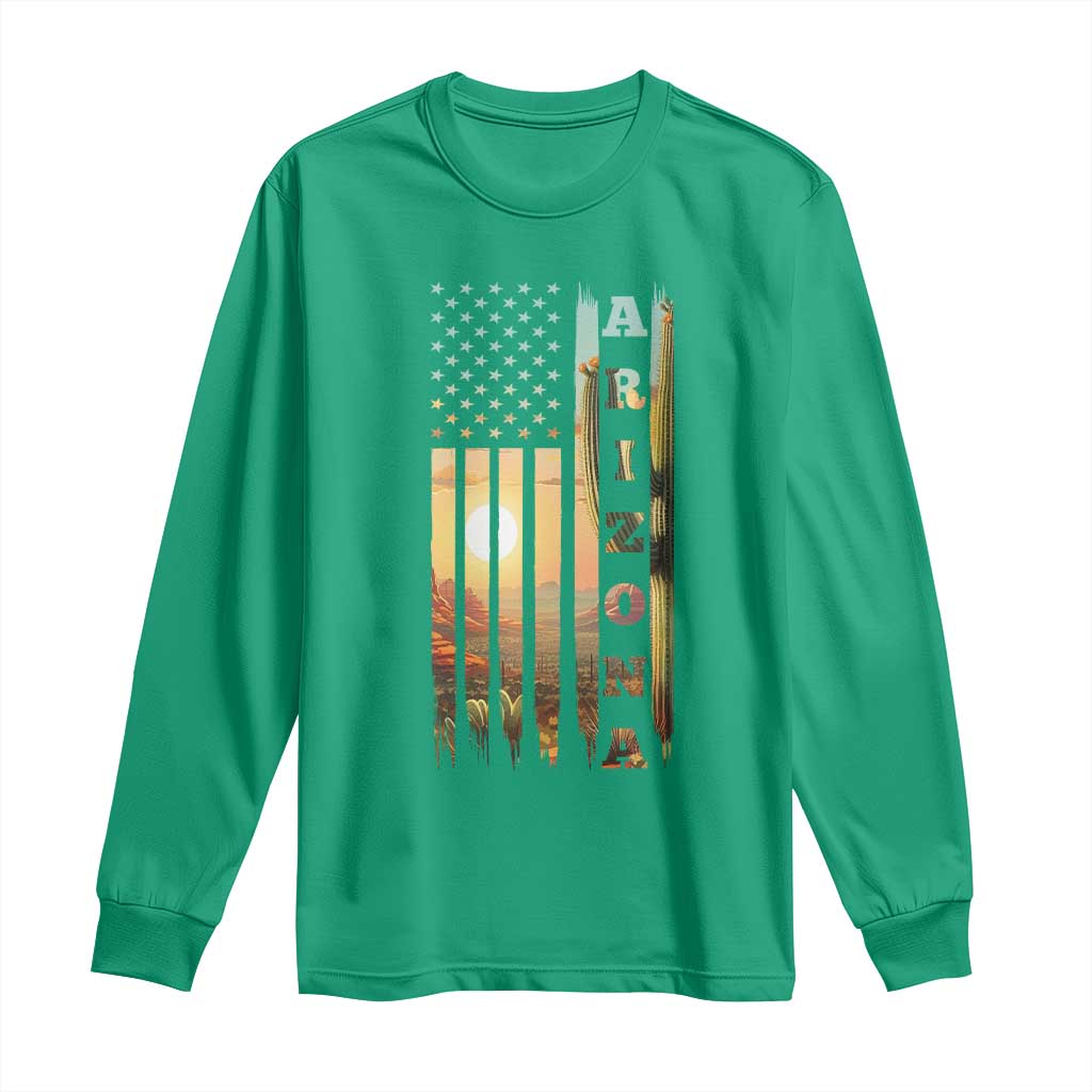 Patriotic Arizona State Flag Long Sleeve Shirt Southwest Landscape Gift