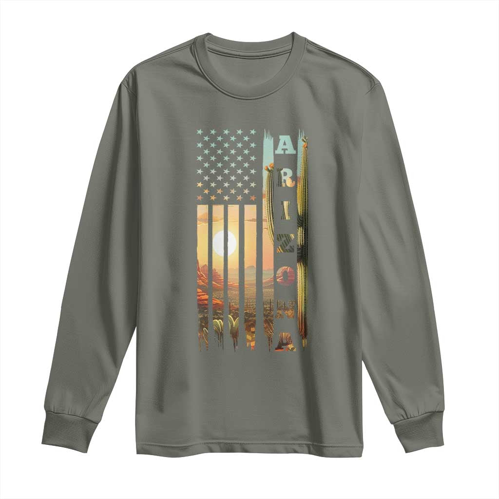 Patriotic Arizona State Flag Long Sleeve Shirt Southwest Landscape Gift