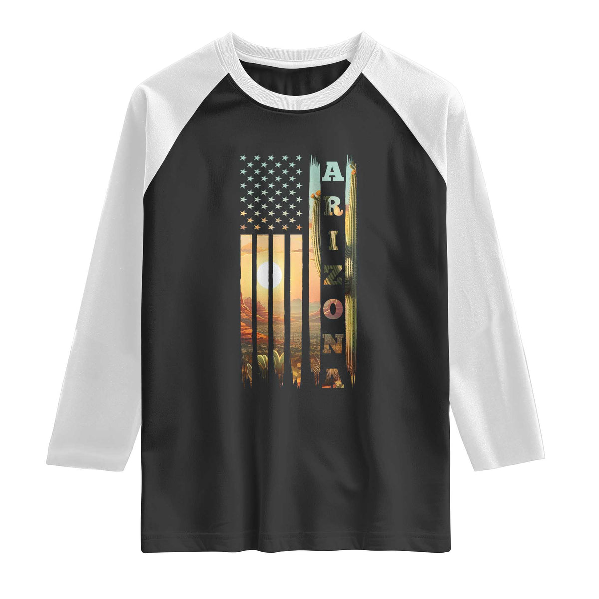Patriotic Arizona State Flag Raglan Shirt Southwest Landscape Gift