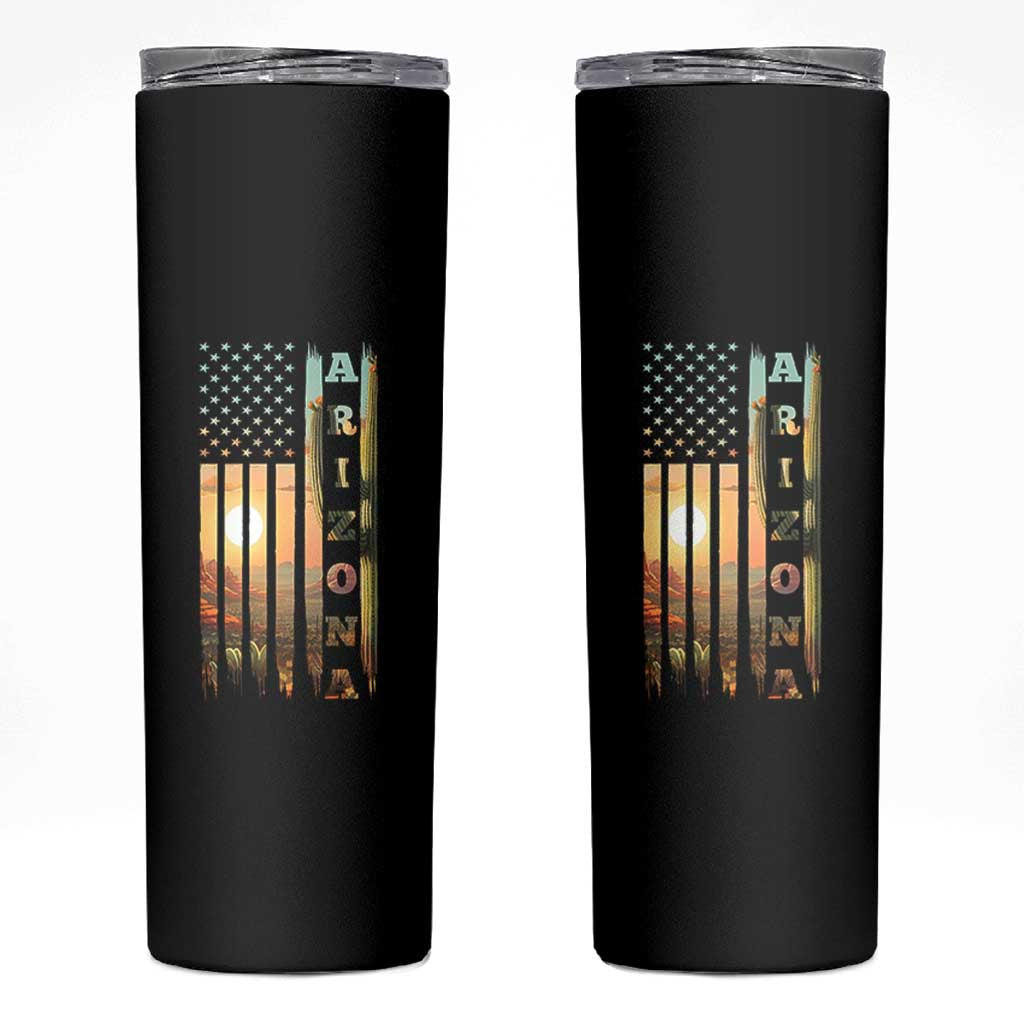 Patriotic Arizona State Flag Skinny Tumbler Southwest Landscape Gift