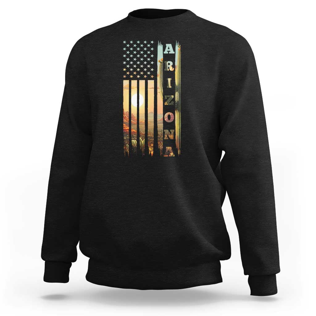Patriotic Arizona State Flag Sweatshirt Southwest Landscape Gift