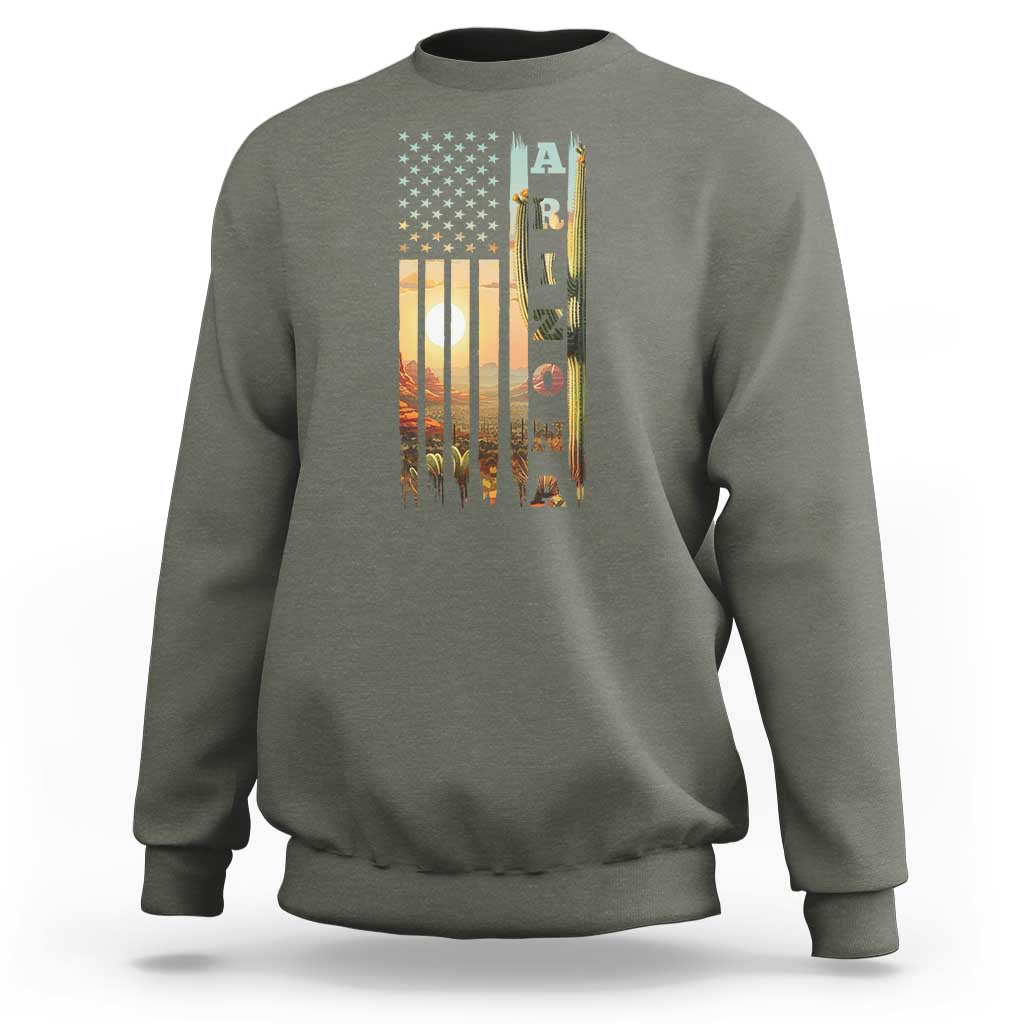 Patriotic Arizona State Flag Sweatshirt Southwest Landscape Gift