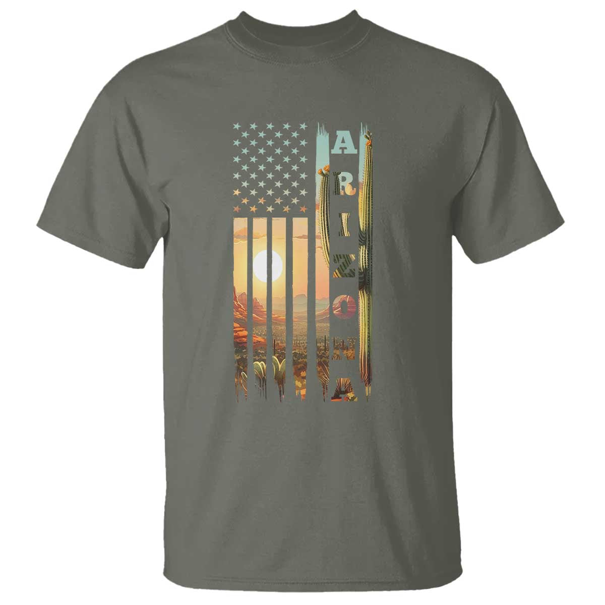 Patriotic Arizona State Flag T Shirt Southwest Landscape Gift