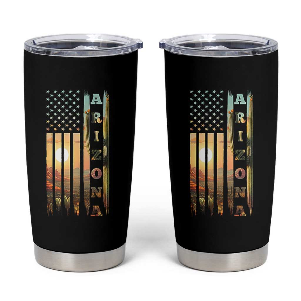 Patriotic Arizona State Flag Tumbler Cup Southwest Landscape Gift