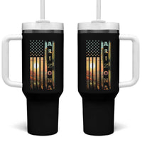 Patriotic Arizona State Flag Tumbler With Handle Southwest Landscape Gift