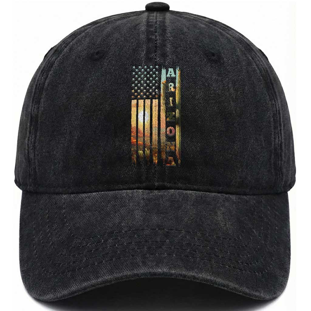 Patriotic Arizona State Flag Washed Cotton Baseball Cap Southwest Landscape Gift