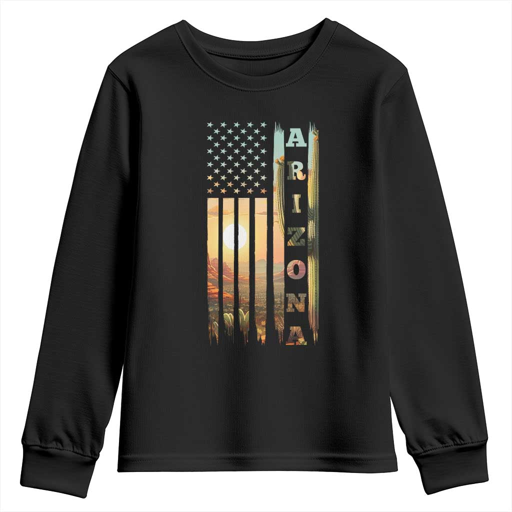 Patriotic Arizona State Flag Youth Sweatshirt Southwest Landscape Gift