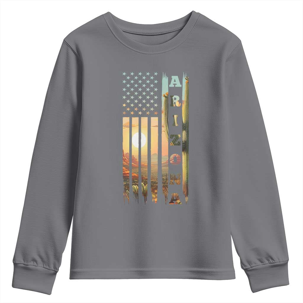 Patriotic Arizona State Flag Youth Sweatshirt Southwest Landscape Gift