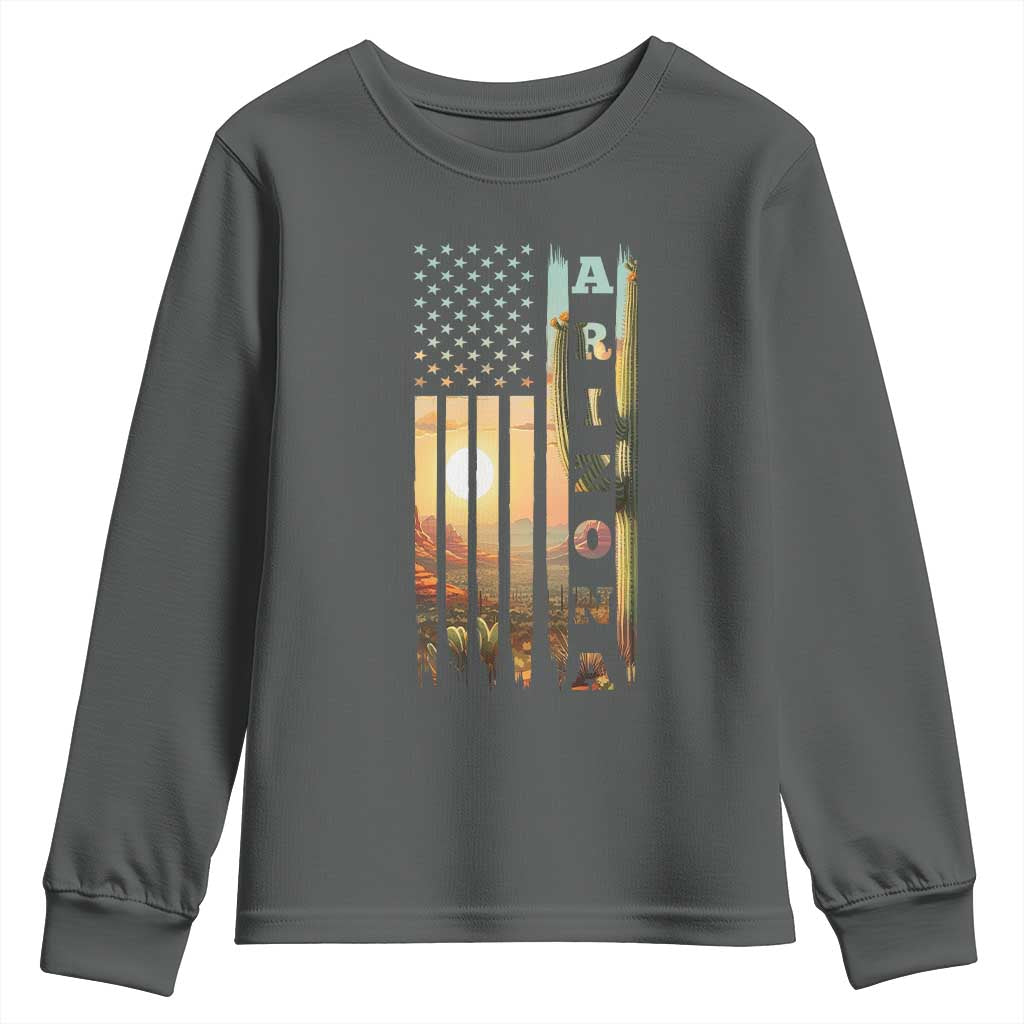 Patriotic Arizona State Flag Youth Sweatshirt Southwest Landscape Gift
