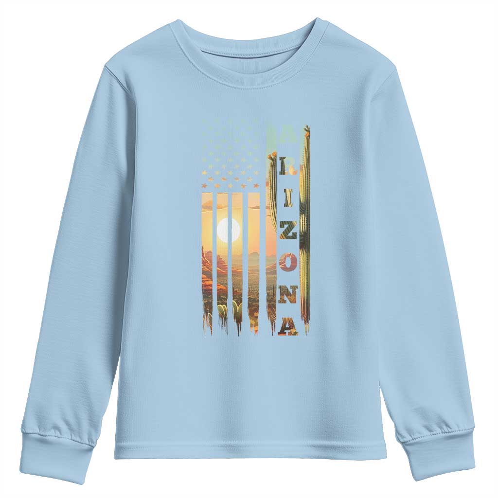 Patriotic Arizona State Flag Youth Sweatshirt Southwest Landscape Gift