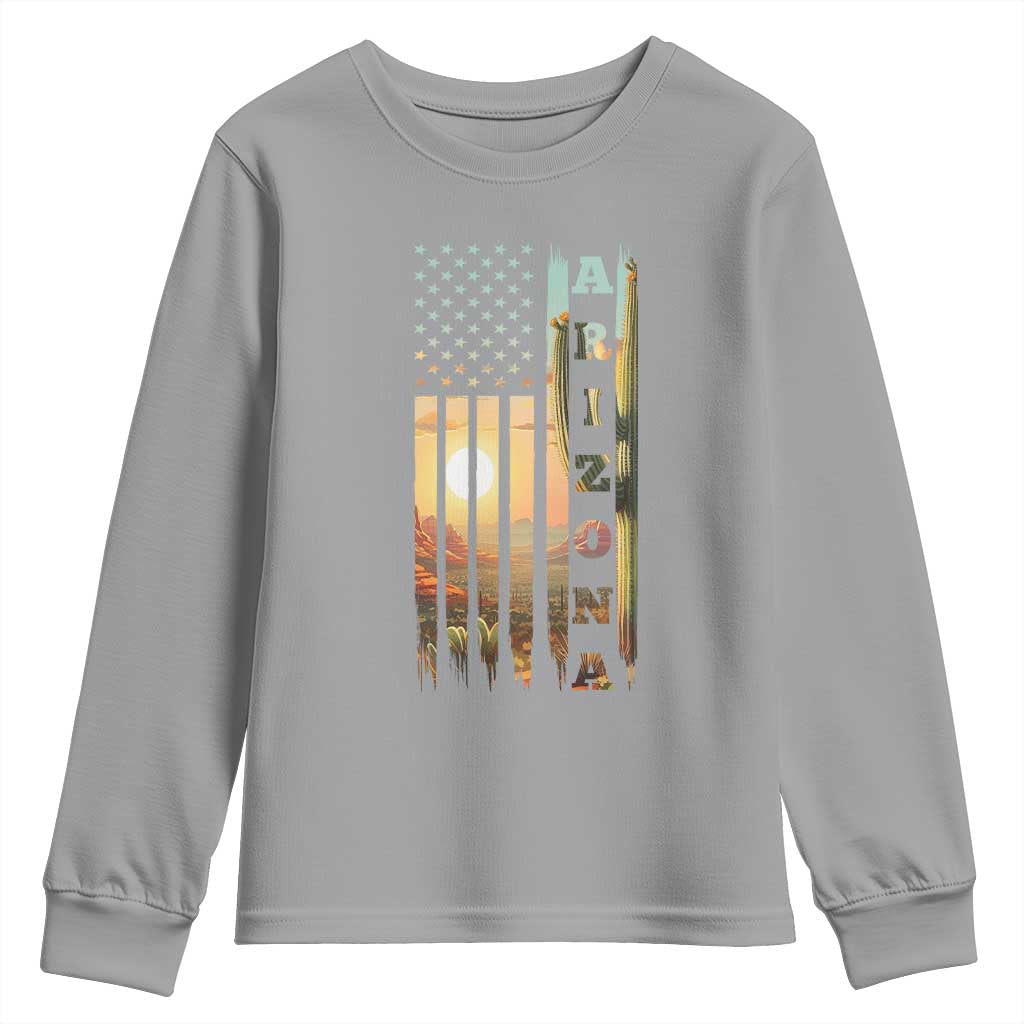 Patriotic Arizona State Flag Youth Sweatshirt Southwest Landscape Gift