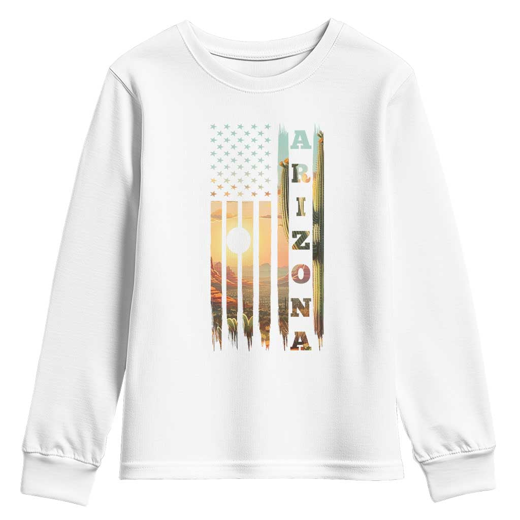 Patriotic Arizona State Flag Youth Sweatshirt Southwest Landscape Gift