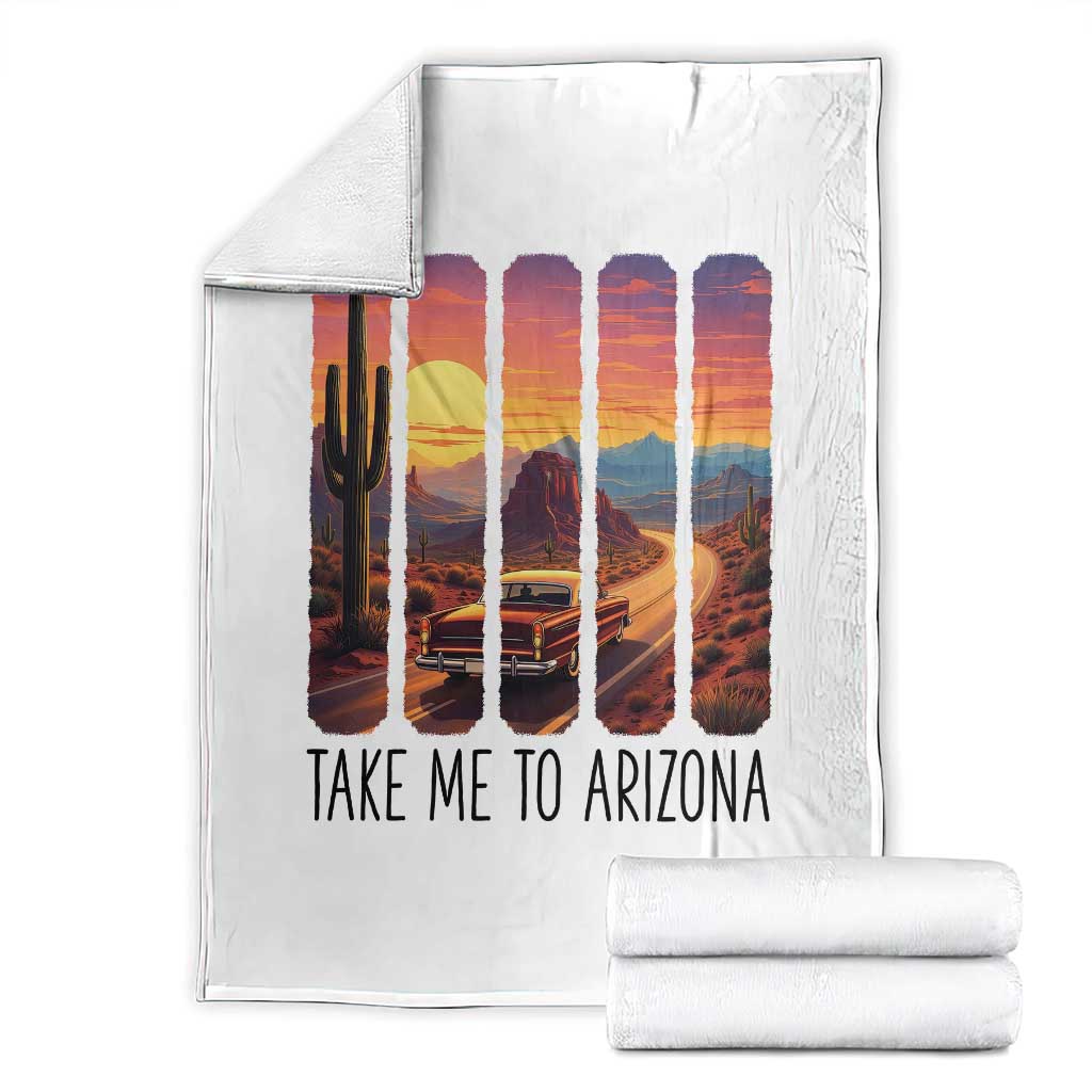 Arizona Desert Cactus Western Adventure Throw Blanket Take Me To AZ