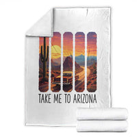 Arizona Desert Cactus Western Adventure Throw Blanket Take Me To AZ