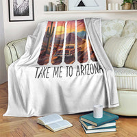 Arizona Desert Cactus Western Adventure Throw Blanket Take Me To AZ