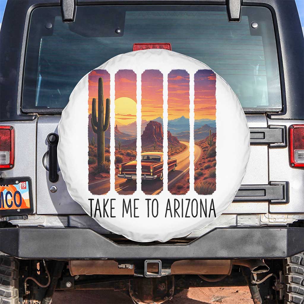 Arizona Desert Cactus Western Adventure Spare Tire Cover Take Me To AZ