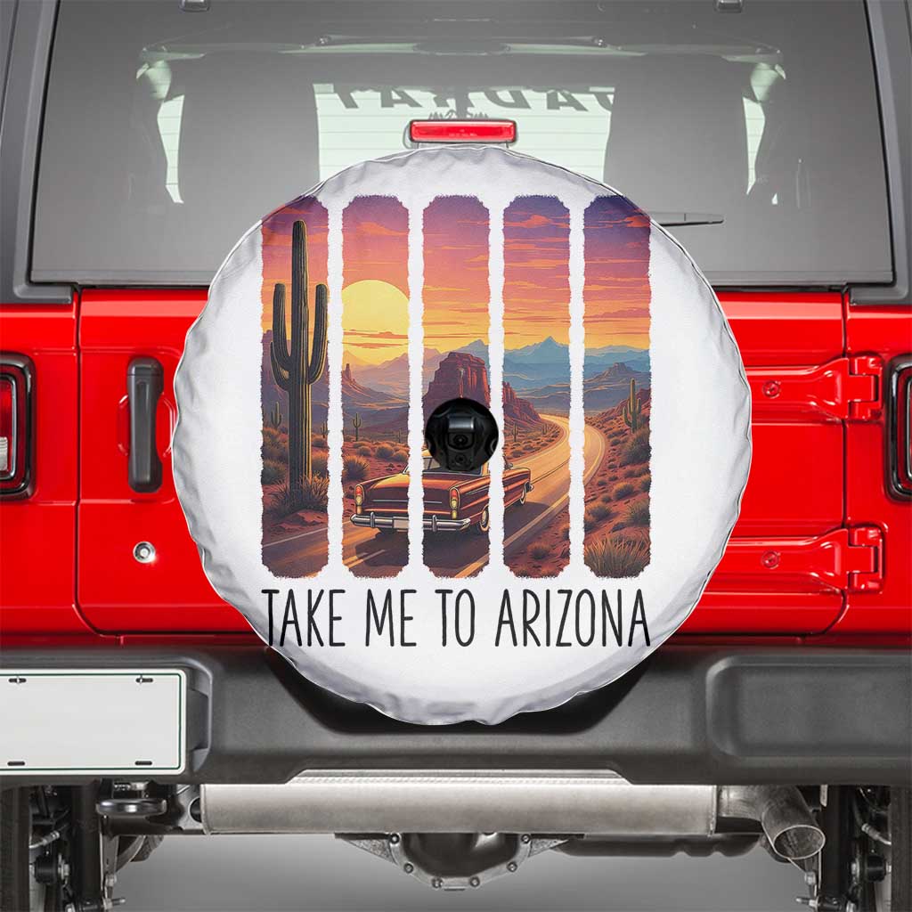 Arizona Desert Cactus Western Adventure Spare Tire Cover Take Me To AZ