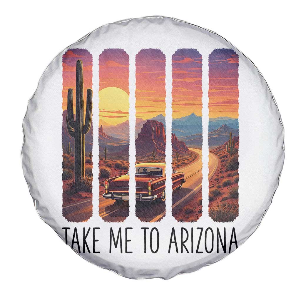 Arizona Desert Cactus Western Adventure Spare Tire Cover Take Me To AZ