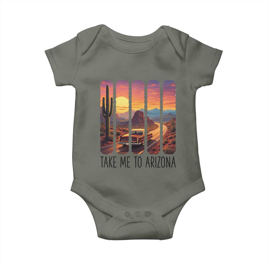 Arizona Desert Cactus Western Adventure Baby Onesie Take Me To AZ