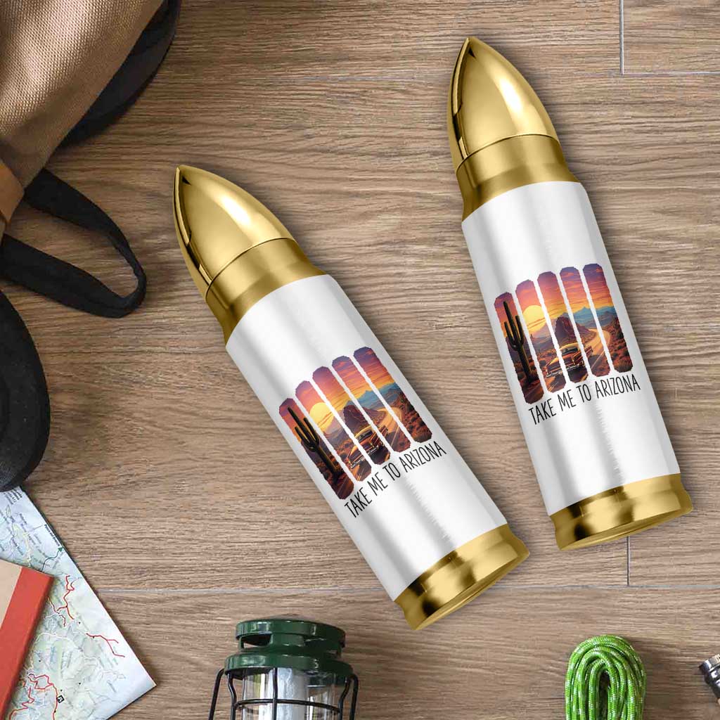 Arizona Desert Cactus Western Adventure Bullet Tumbler Take Me To AZ
