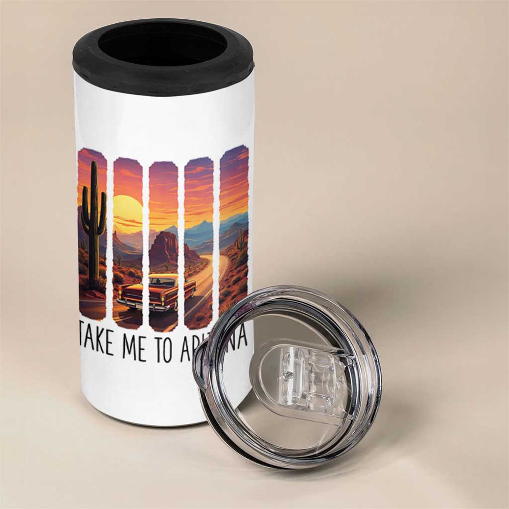 Arizona Desert Cactus Western Adventure 4 in 1 Can Cooler Tumbler Take Me To AZ