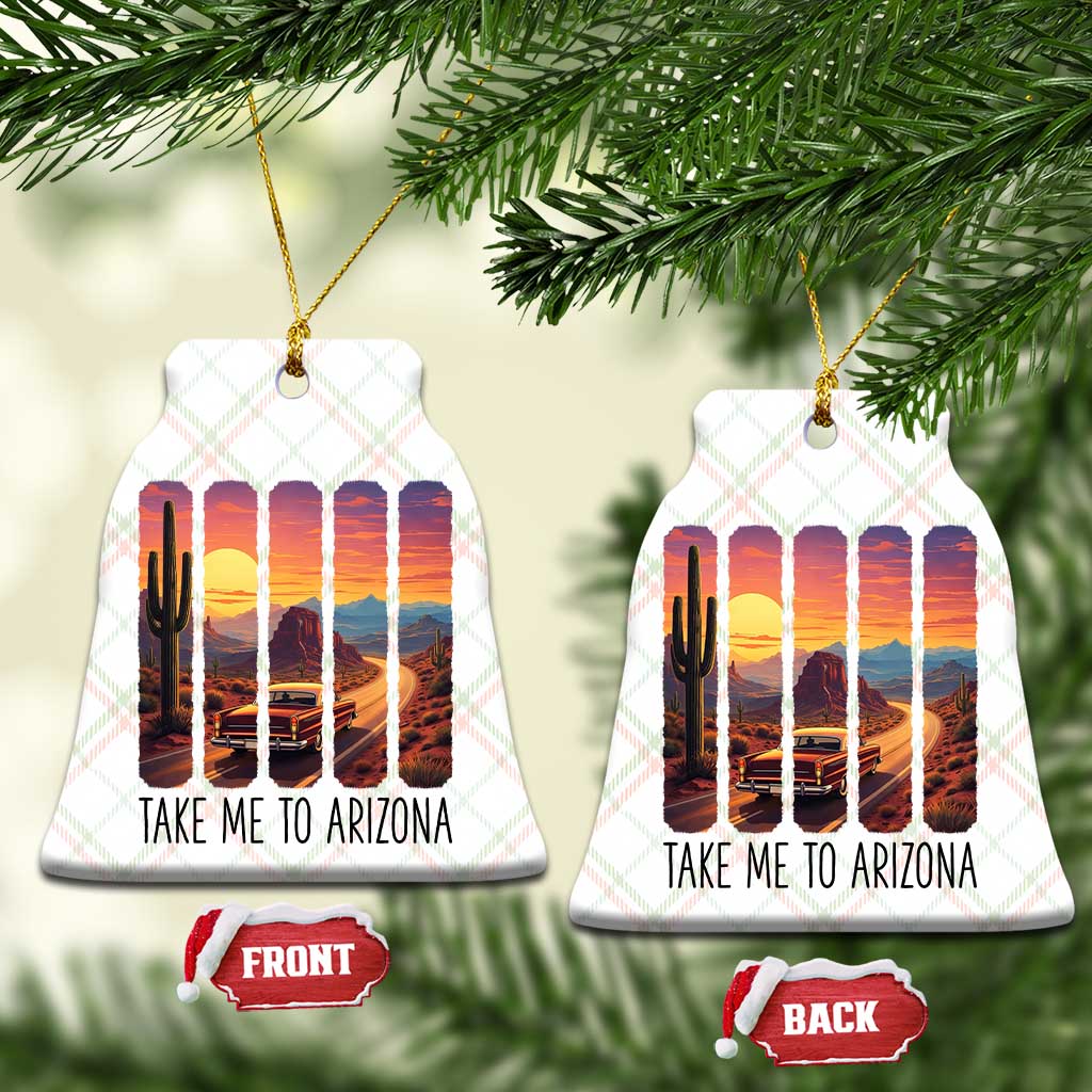 Arizona Desert Cactus Western Adventure Ceramic Ornament Take Me To AZ