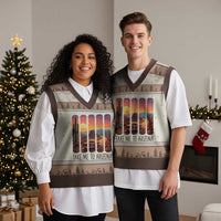 Arizona Desert Cactus Western Adventure V-Neck Knit Sweater Vest Take Me To AZ