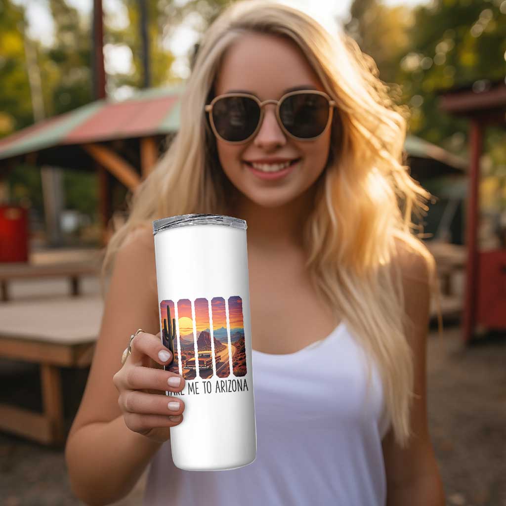 Arizona Desert Cactus Western Adventure Skinny Tumbler Take Me To AZ