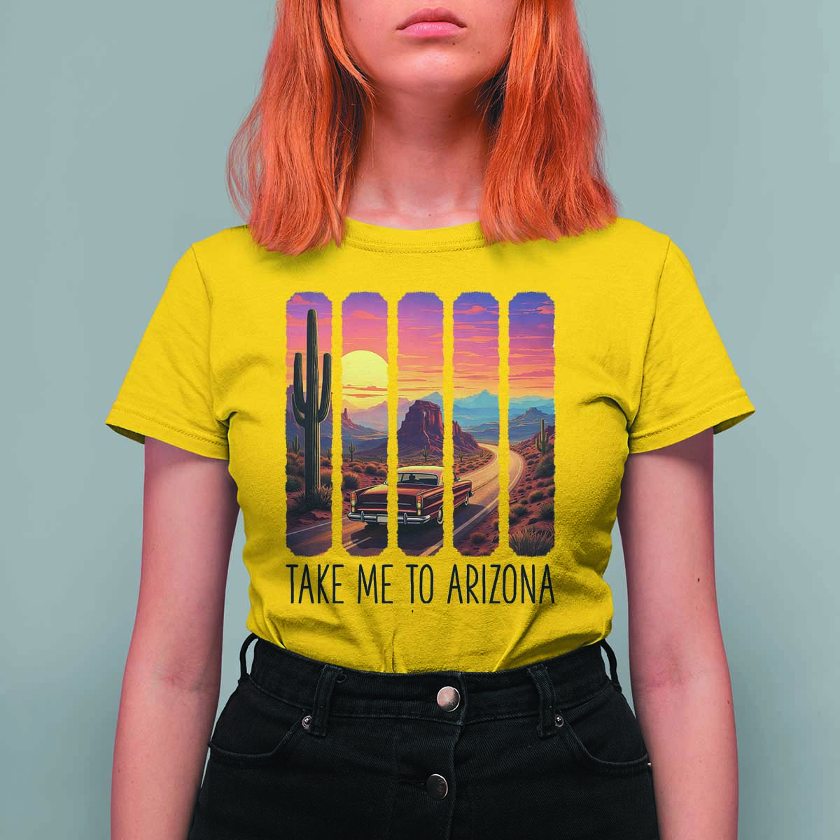 Arizona Desert Cactus Western Adventure T Shirt For Women Take Me To AZ