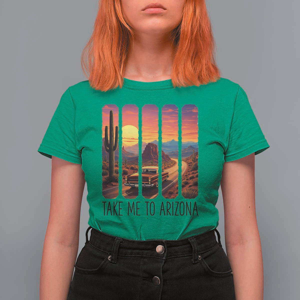 Arizona Desert Cactus Western Adventure T Shirt For Women Take Me To AZ