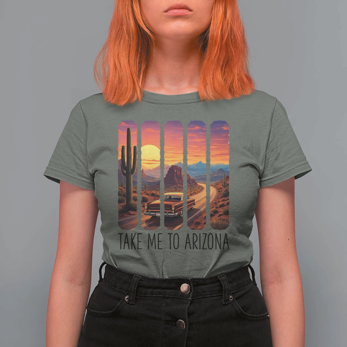 Arizona Desert Cactus Western Adventure T Shirt For Women Take Me To AZ