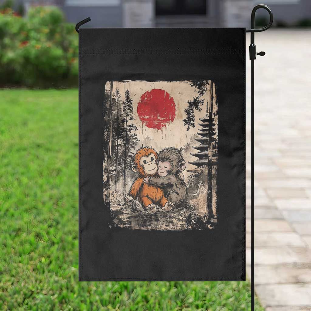 Vintage Japanese Ukiyoe Punch Baby Monkey Garden Flag Kawaii Animal Gift