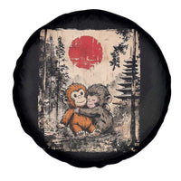 Vintage Japanese Ukiyoe Punch Baby Monkey Spare Tire Cover Kawaii Animal Gift