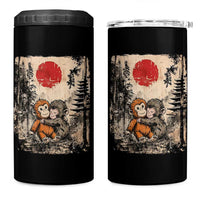 Vintage Japanese Ukiyoe Punch Baby Monkey 4 in 1 Can Cooler Tumbler Kawaii Animal Gift